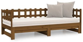 Dormeuse Estraibile Miele 2x(90x190) cm Legno Massello di Pino