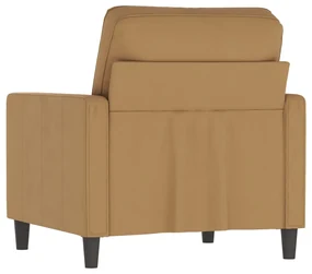 Poltrona marrone 60 cm velluto