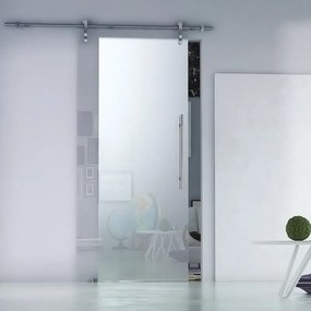 Porta scorrevole sinistra Neutra in alluminio trasparente, L 86 x H 215 cm, con binario Lux