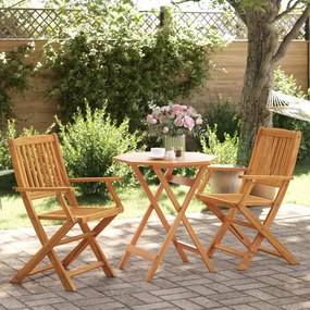 Set Bistrò Pieghevole 3pz İn Legno Massello Di Acacia /