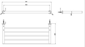 Rack quattro portasalviette 60 cm cromo Emporio 38950 Gessi