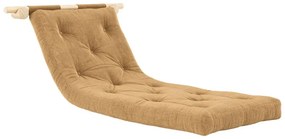 Poltrona marrone chiaro allungabile con rivestimento in velluto a coste Hooked – Karup Design