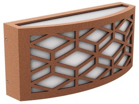 Applique Slim per Esterni con Griglia decorativa IP65 - E27 Corten Colore del corpo Corten