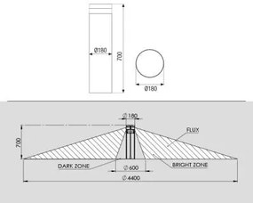 NECK h700 palo in alluminio 40W 3000K