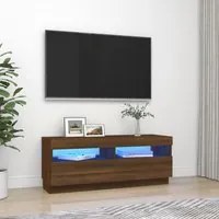 Mobile Porta TV con Luci LED Rovere Marrone 100x35x40 cm 815722