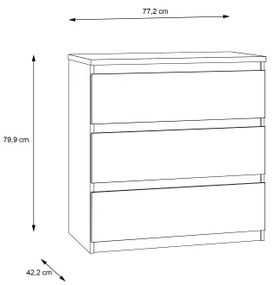Cassettiera con cassetti MAO in rovere artisan