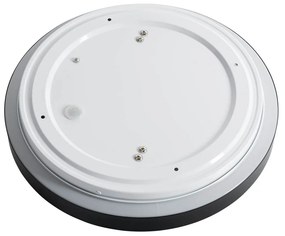 Plafoniera moderna nera con bianco, 35 cm IP44 - Walden