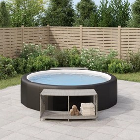Scaffali Portaoggetti 2 Pz İn Polyrattan Grigio /
