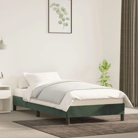 Giroletto Senza Materasso Verde Scuro 80x200 Cm İn Velluto /