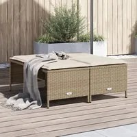 Sgabelli da Giardino con Cuscini 4 pz Beige in Polyrattan 368366