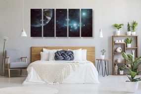 Quadri 5 pezzi – Pianeta nello spazio