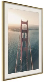 Poster  Bridge in San Francisco I  Cornice Quadri Cornice d'oro con passe-partout, Larghezza x Altezza Home decor 20x30