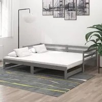 Dormeuse Estraibile 2x(90x200) cm Grigia in Legno di Pino cod mxl 64420