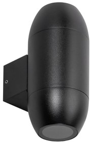 Applique Ovale Bidirezionale IP65 GU10 per esterni Grande - Nera