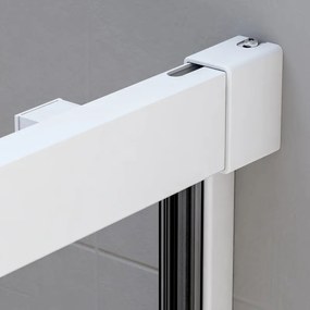 Porta doccia, H 200 cm in zama, spessore 10 mm trasparente bianco