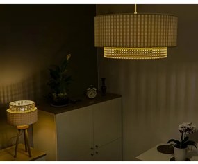 Duolla - Lampadario su filo BOHO 1xE27/15W/230V d. 45 cm cremoso/rattan