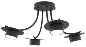Lampada a soffitto in acciaio ENSO 4 nero da interno 4xGX53
