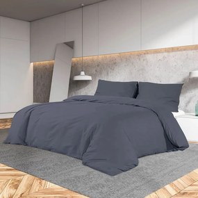 Set Copripiumino Antracite 140x200 Cm İn Microfibra Leggera /
