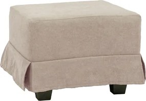 Pouf imbottito in tessuto 57x41 h sfoderabile Beige e piedini