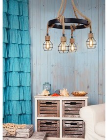 Lampadario LED a sospensione con filo ROPE ALEGRA 4xE27/10W/230V