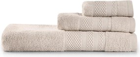 Set di asciugamani per viso e corpo tipo terry beige in cotone 3 pz Piramit – Foutastic