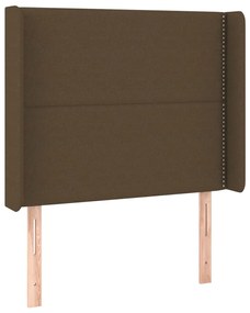 Testiera ad orecchio marrone scuro 103x16x118/128 cm in tessuto