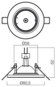 Redo 70310 - Lampada da incasso MT 1xGU5,3/50W/12V ottone