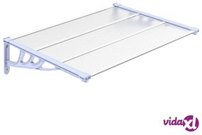 vidaXL Tettoia per Porta Grigio e Trasparente 122x90 cm Policarbonato