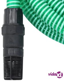 vidaXL Tubo di Aspirazione con Raccordi in Ottone Verde 1" 4 m in PVC