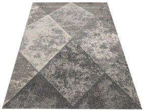 Tappeto grigio moderno per soggioro con motivo a rombi Larghezza: 80 cm | Lunghezza: 150 cm