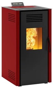 Stufa a pellet ventilata INVICTA Vieste 7 plus 7.3 KW rossa