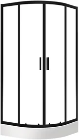 Laveo Bresso box doccia con piatto doccia 90x90 cm semicircolare nero opaca/vetro trasparente JKDD796Z