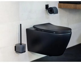 WENKO 71450800 - Set WC VACUUM-LOC QUADRO ED 9,5x37 cm nero