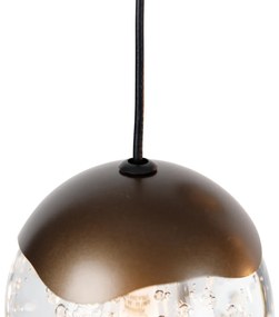 Lampadario di design bronzo scuro con vetro trasparente 12 luci - Inge