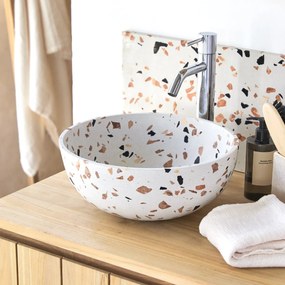 Tikamoon - Lavabo in battuto di terrazzo premium brown Elea