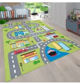 Tappeto per Bambini Strade di città Verde cm 100x200