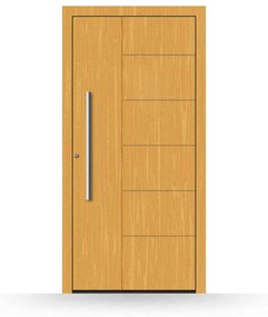 Portoncini in legno, abete chiaro 110, apertura con spinta a sinistra, 850 x 1800 mm, modello Pavia, configura individualmente