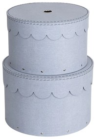 Scatole di cartone grigio chiaro con coperchio in set di 2 pezzi ø 26x17,5 cm Wilma - Bigso Box of Sweden