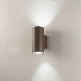 Applique per esterni 9x12 cm JUBO in alluminio Marrone con diffusore in vetro