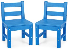 Costway 2 sedie per bambini con schienale per impieghi gravosi, Sedie all'aperto resistente alle intemperie Blu