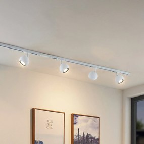 Sistema a binario Lindby Linaro, GU10, 4 luci, bianco, Ø 9 cm Linaro Lindby, dimmerabile, Bianco / Opale, Corridoio, Metallo, Moderno