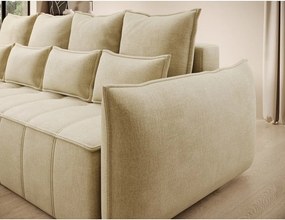 Divano beige allungabile/con contenitore e rivestimento in velluto 242 cm Weltton – ELTAP