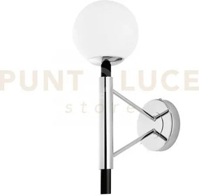 Applique a parete hammond cromo e nera 1 luce attacco e14 15x26x43cm