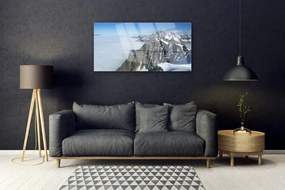Quadro acrilico Paesaggio di montagna di nebbia 100x50 cm