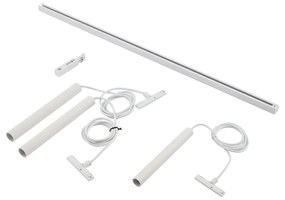 Sistema di illuminazione a binario moderno con 3 luci a sospensione bianche monofase - Slimline Keno