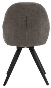 Set di sedie girevoli ZENNENDAL in tessuto grigio e gambe in metallo nero