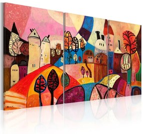 Quadro Cittadina delle fiabe  Colore colorful, Dimensioni e Misure 120x60