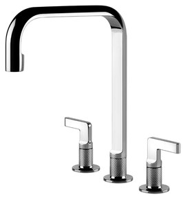 Rubinetto Cucina A 3 Fori Con Canna Girevole Cromo inciso 58701 Gessi