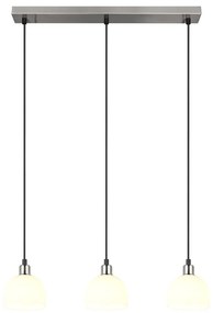 Lampadario bianco/argentato con paralume in vetro Molly – Reality