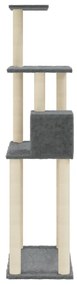 Albero per gatti con tiragraffi in sisal grigio scuro 147 cm